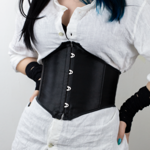 Midnight Dominion Corset – Elegantni crni strukirani steznik