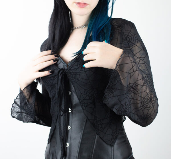 Spiderweb Mesh Bolero – Gotik bolero sa motivima paukove mreže