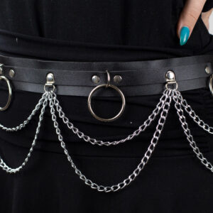 Chain Harness Belt – Gotik kaiš sa lancima i metalnim prstenovima