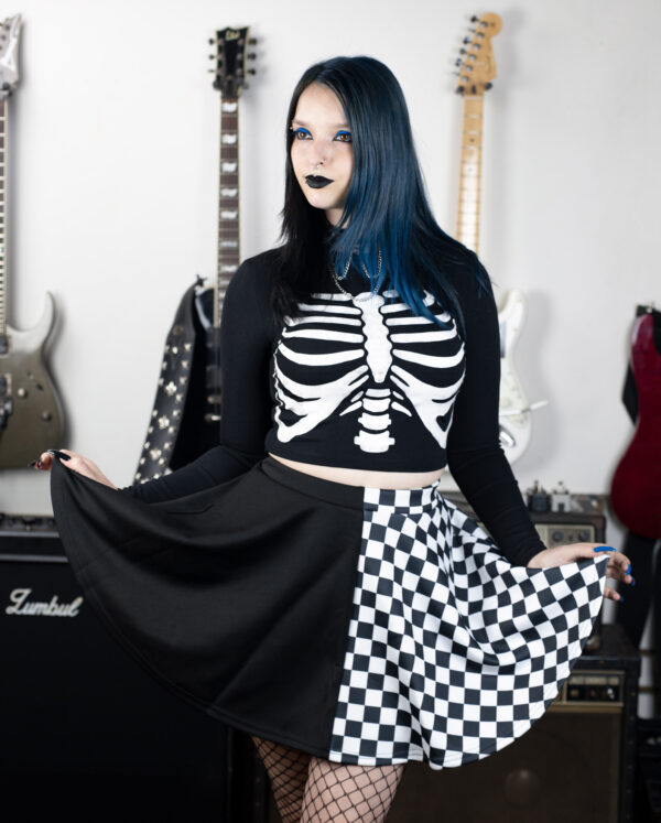 Split Reality Skirt - Suknja šahovska tabla